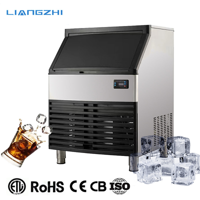 Máquina automática de cubos de gelo LZ-260 de capacidade de 93 kg para barras com armazenamento de gelo de 60 kg