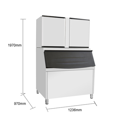 220 KG Diário de refrigeração por água LZ-1500 fabricante comercial de cubos de gelo para a indústria em Gana